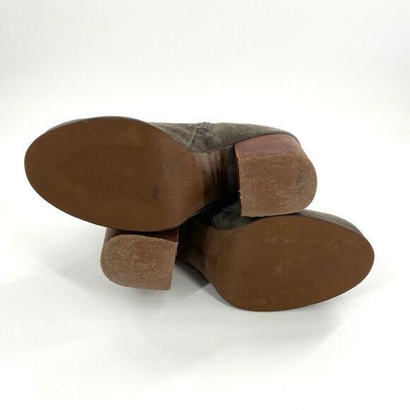 Jeffrey Campbell Womens Ankle Boots Block Heel Booties Gray Green Suede 9 - Picture 5 of 7